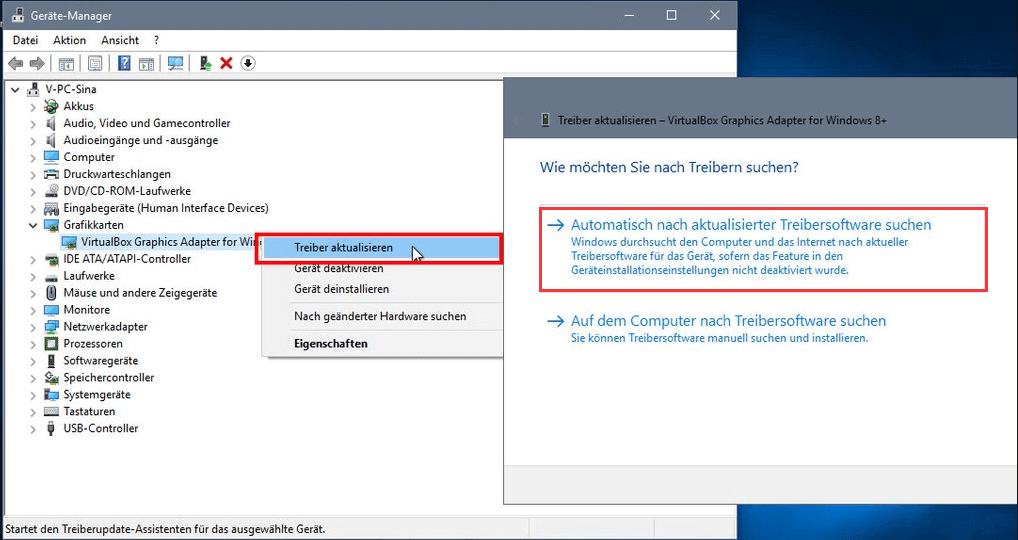 Fehlendes Laufwerk Windows 10 beheben - Festplattentreiber aktualisieren
