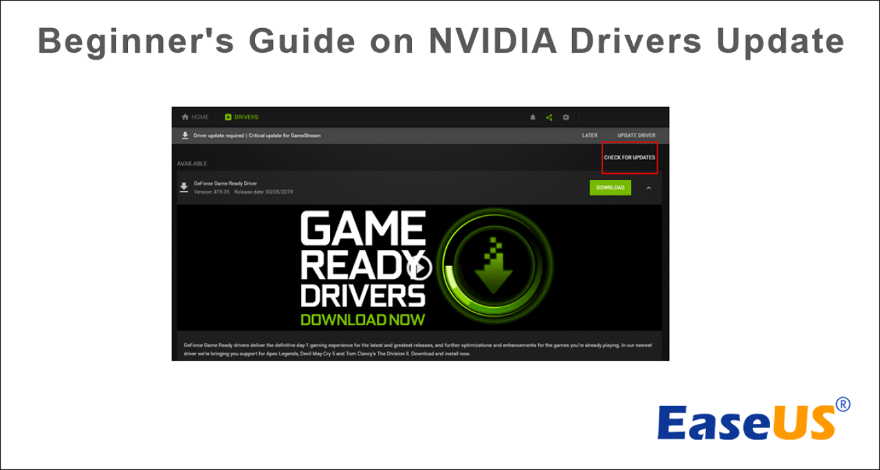 NVIDIA Drivers Update | How to Update NVIDIA Drivers in Windows 10/11 -  EaseUS