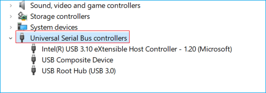Open Universal Serial Bus Controller to update usb port