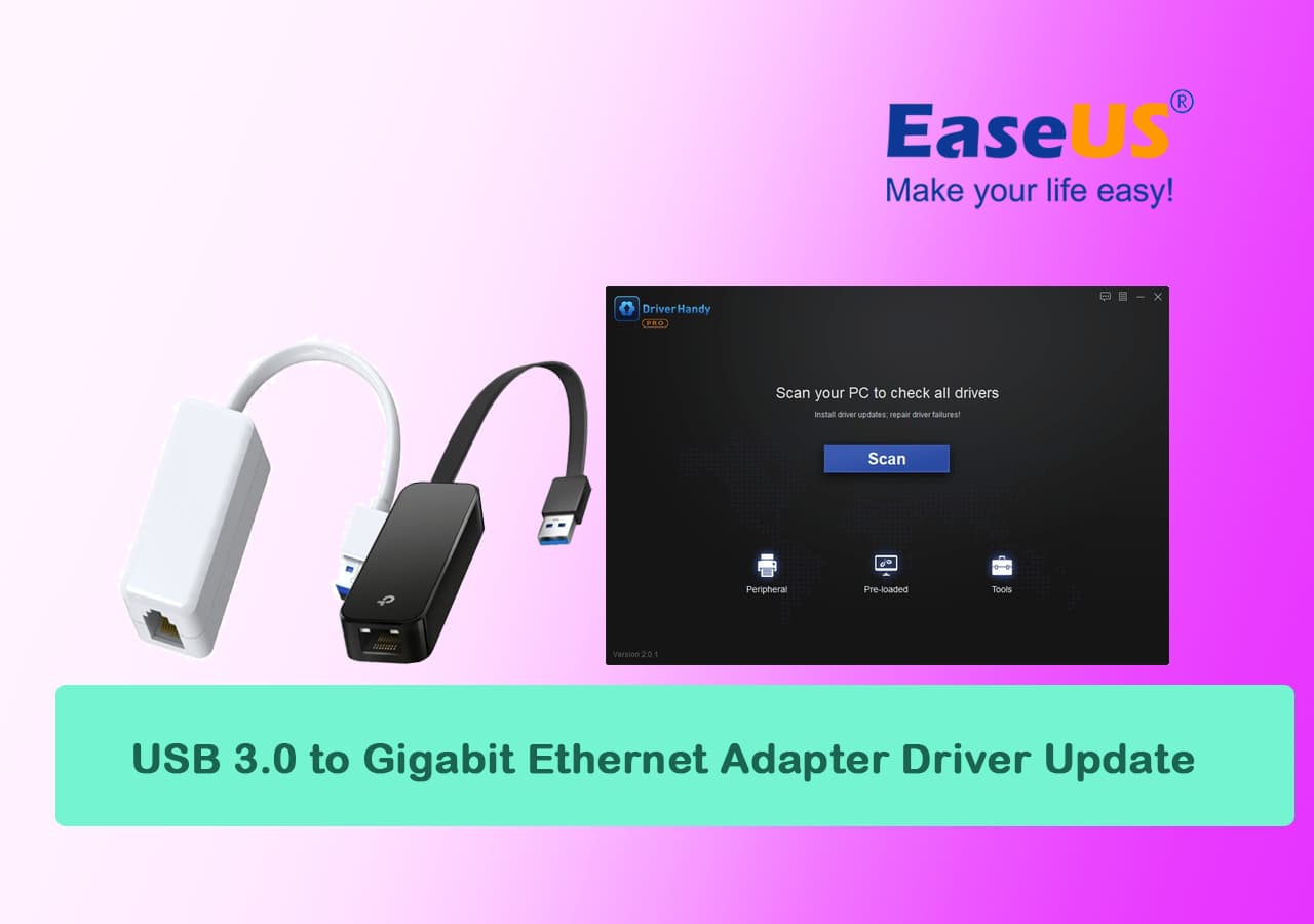 USB 3.0 to Gigabit Ethernet Adapter with Driver Software CD