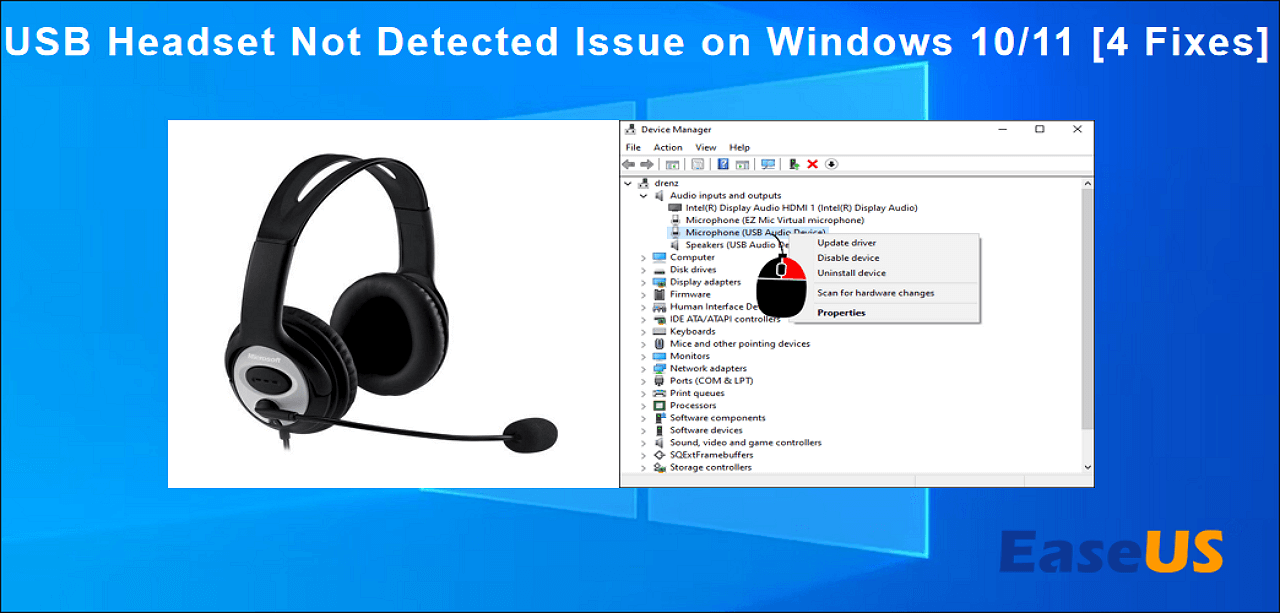 Afdeling søm server How to Solve USB Headset Not Detected Issue on Windows 10/11/8/7 [4  Efficient Fixes] - EaseUS