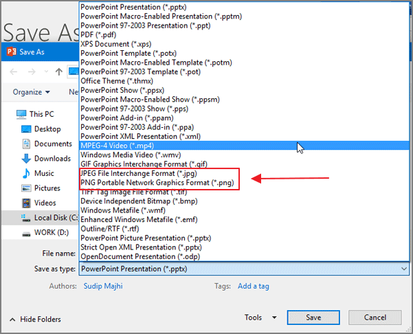 convert powerpoint presentation to image