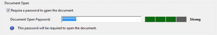 Add pdf document open password