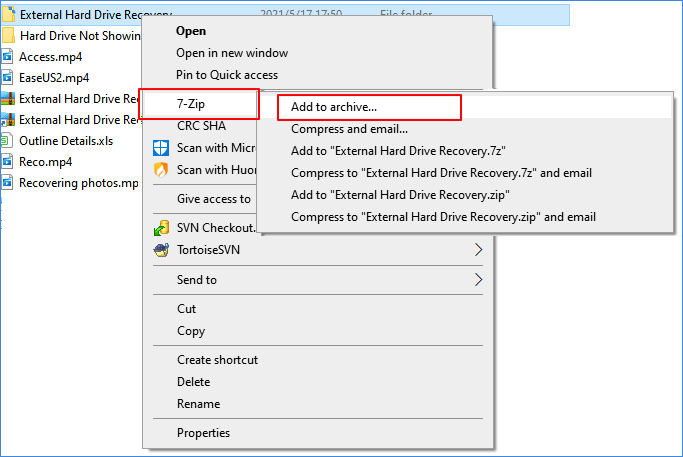 Select folder to encrypt