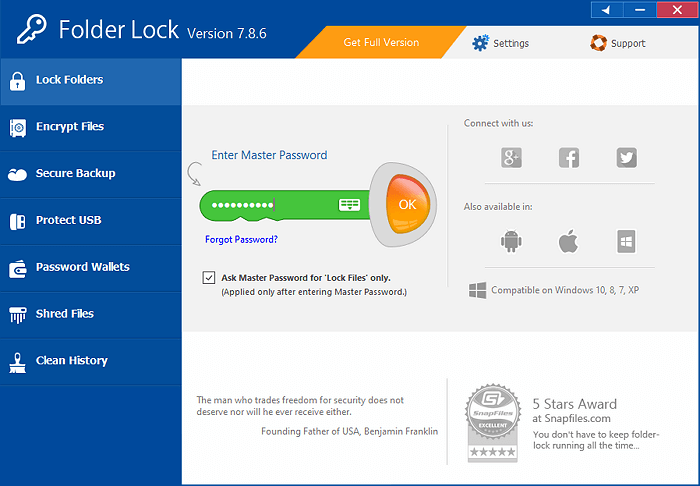 Open folder lock