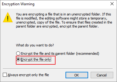 encrypt notepad file using windows encryption tool step 2