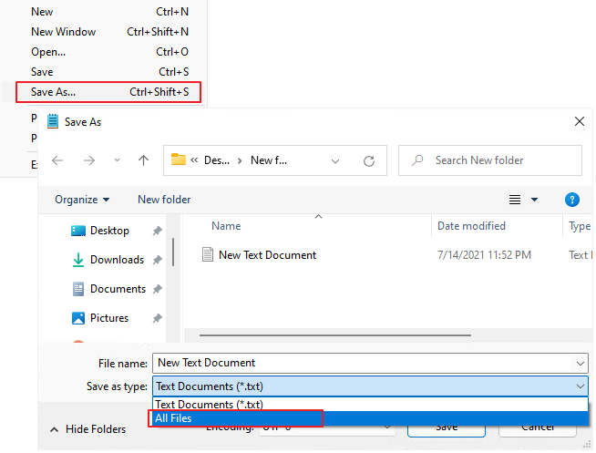 Save txt file to lock folder