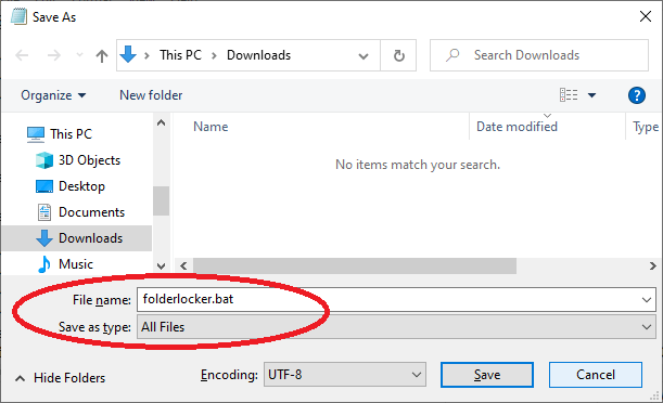 Secure shop folder windows