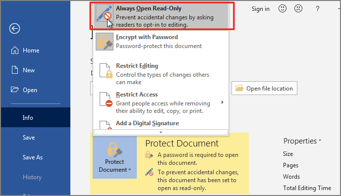 how to unlock a protected word document