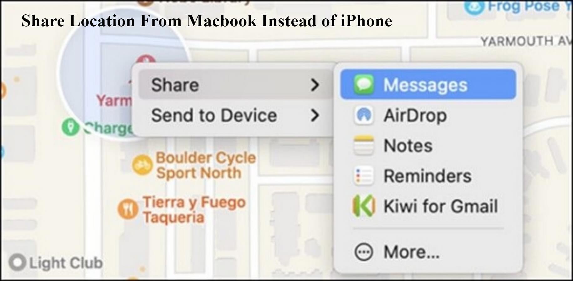 how to share location on macbook