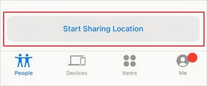 tap on start sharing location button  