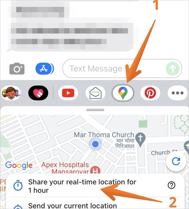 tap on google maps