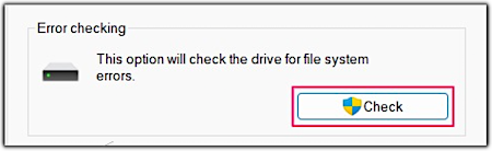 click check under error checking