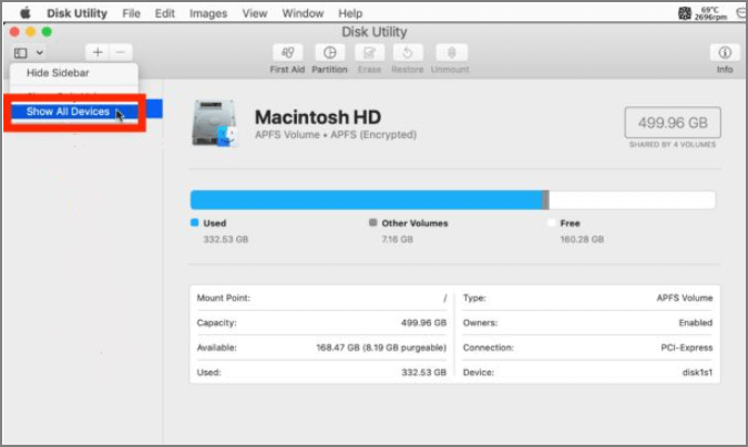 wd my passport for mac not showing up in disk utility