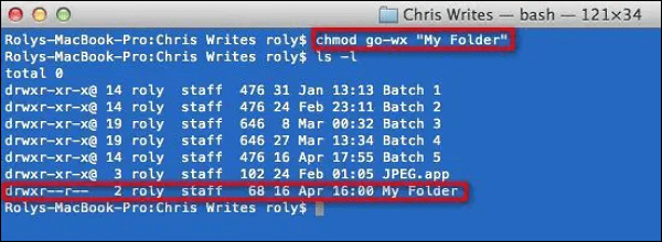 cambiar el permiso del archivo