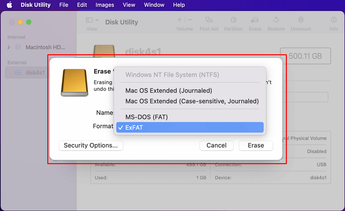 format flash drive to ntfs on mac