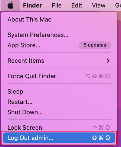 Log out mac