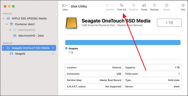 tap on the first aid