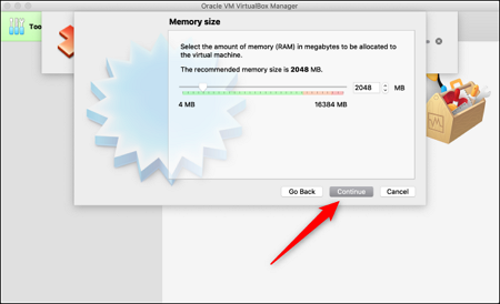press the continue button