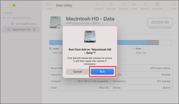 press the run button