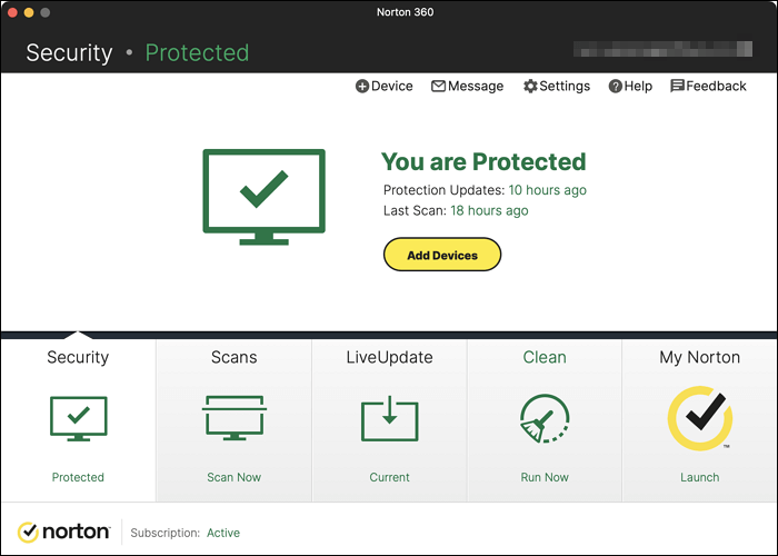 Run Norton antivirus sotware
