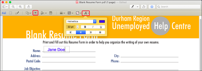 add text on a pdf for mac