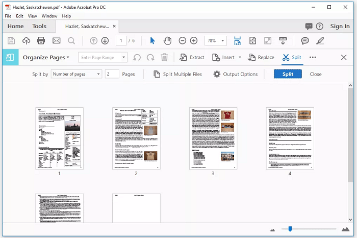 how to split pdf with adobe acrobat 7.0 professional