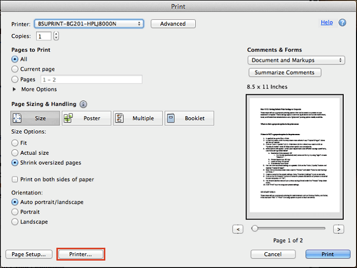 os x adobe pdf printer