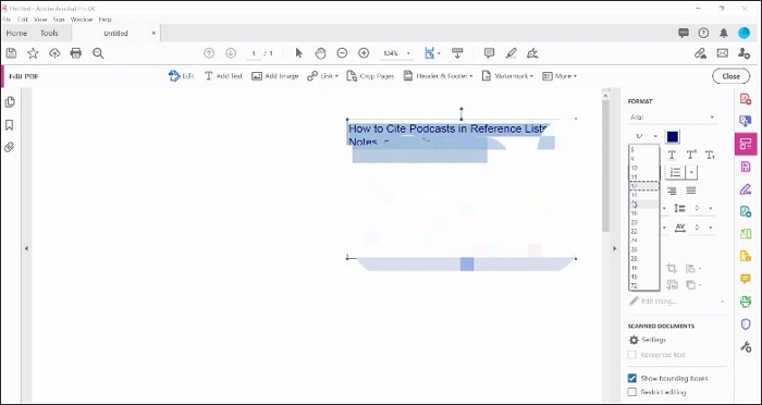 how to increase font size adobe acrobat