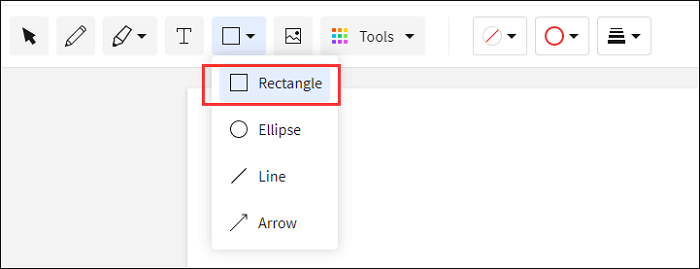 escolha o retângulo em small pdf