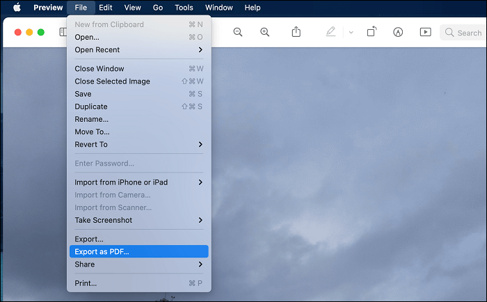 exportar bmp para pdf com Preview