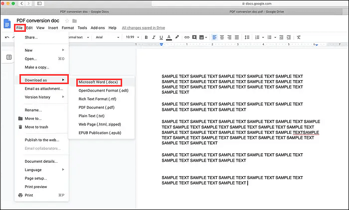 export pdf to word with formatting