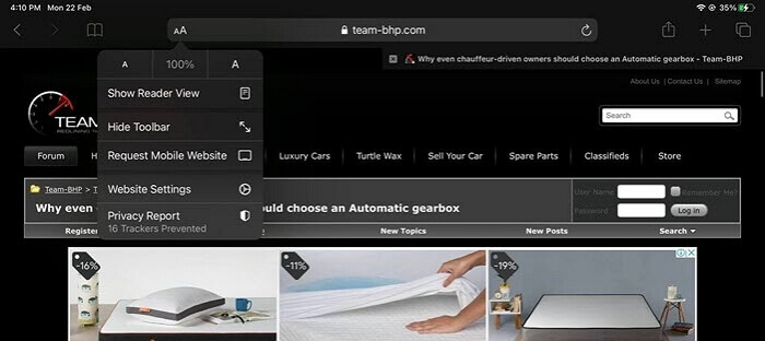 personalizar modo leitor