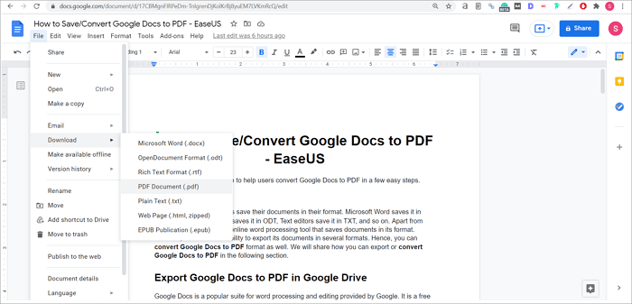 google docs pdf editing