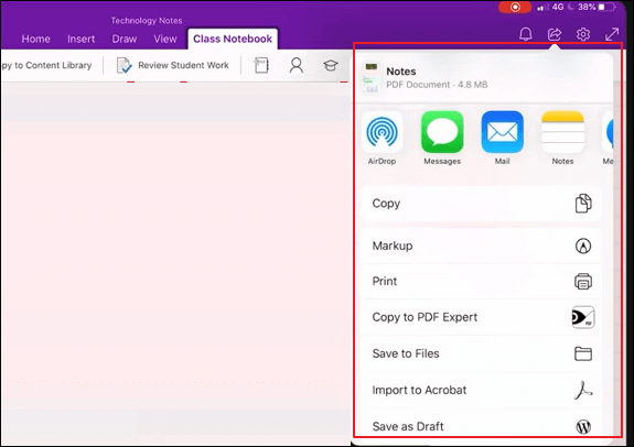 rotate pdf pages in onenote