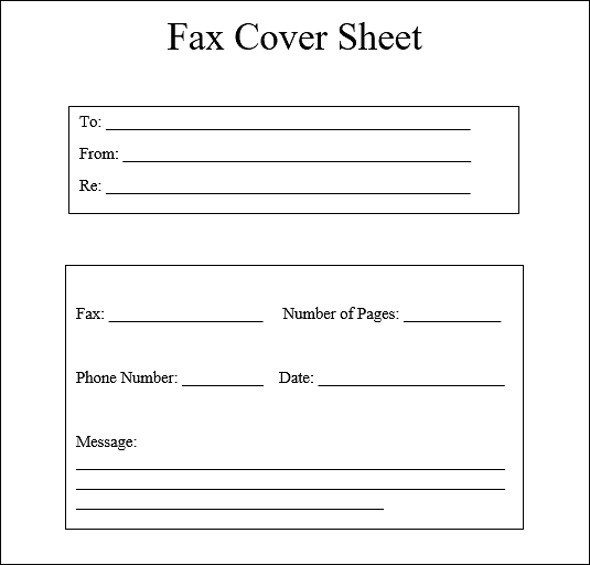 sample cover sheet for fax attention to fillable