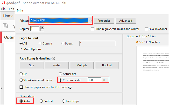 adobe acrobat xi professional printer shortcut in outlook