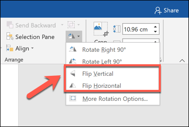 how to rotate picture on word