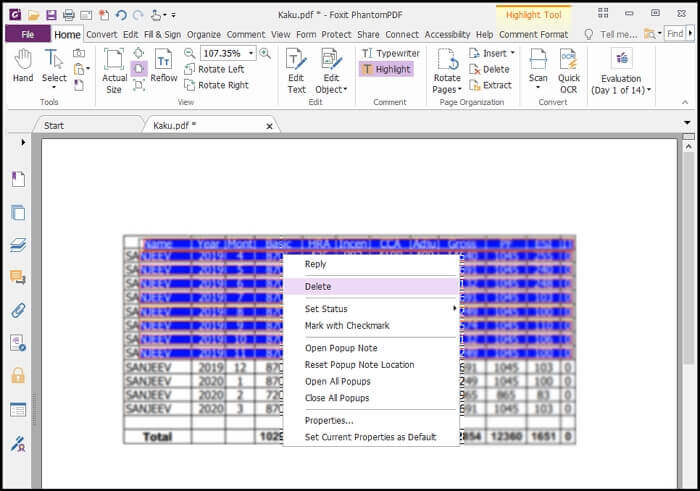 how to unhighlight text in pdf