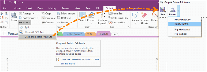 onenote gem table of contents