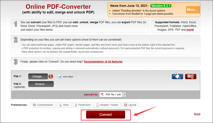 oxps to pdf converter online