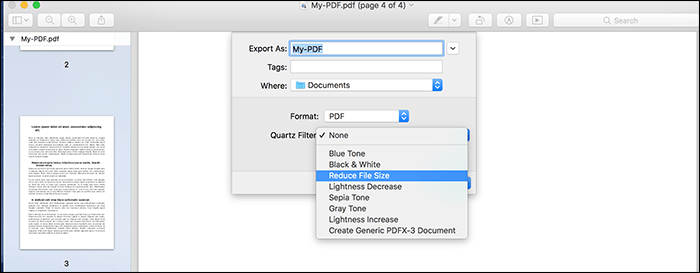 how to reduce size of pdf in mac