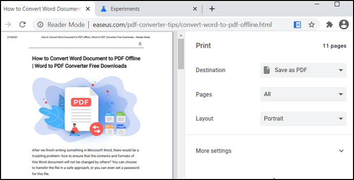 how to download webpage as pdf chrome