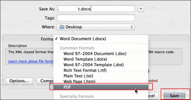 formating messed up from word mac to pdf