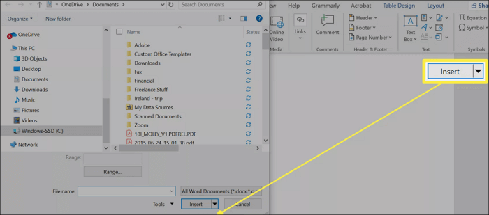 selecione o arquivo pdf como fonte de texto