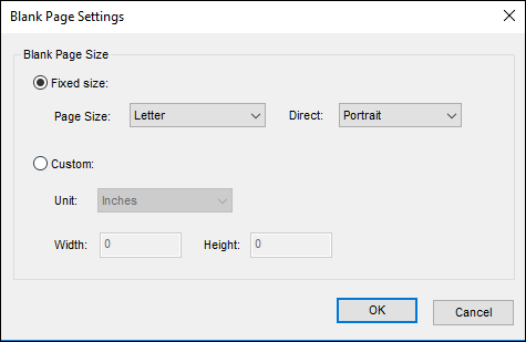 Adjust page settings