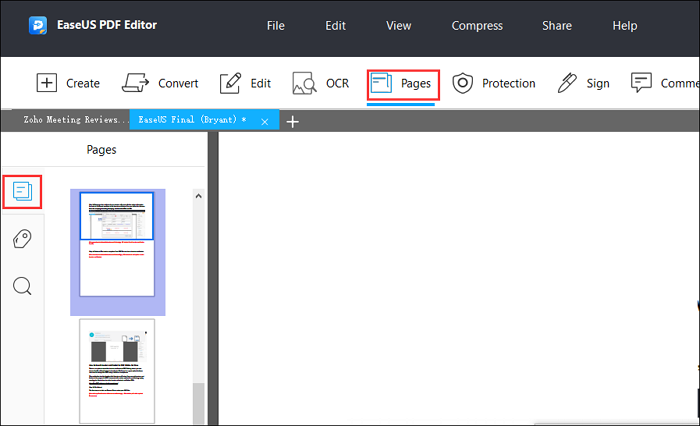 delete page in pdf size reducer