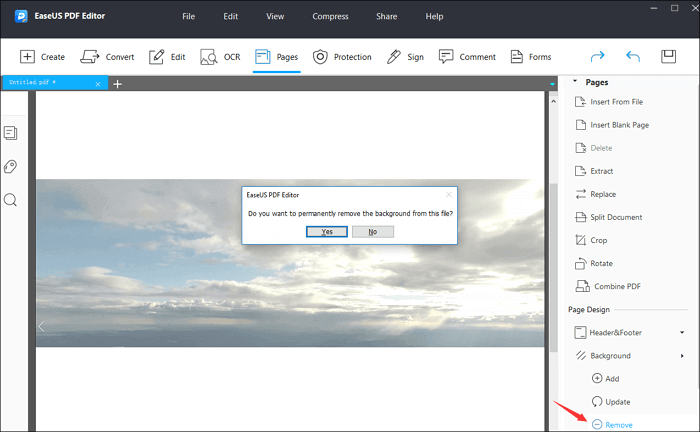 remove pdf background image