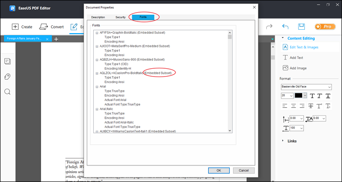 View emvedded fonts
